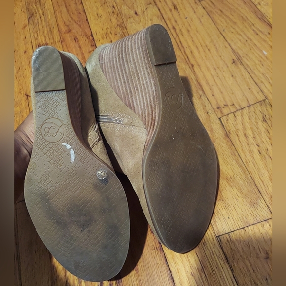 Lucky Brand Ankle Boots 8M Brown Suede Yakeena Side Zip Wedge Boho Festival Y2K - Picture 6 of 8